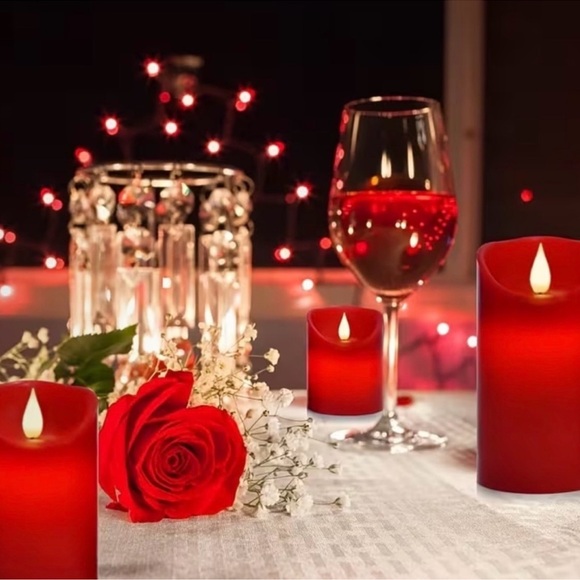 Elegant Red LED Flameless Candle Set - Picture 6 of 8